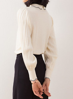Puff Sleeve Pullover Loose Sweater