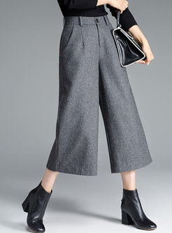 High Waisted Wide Leg Cropped Pants