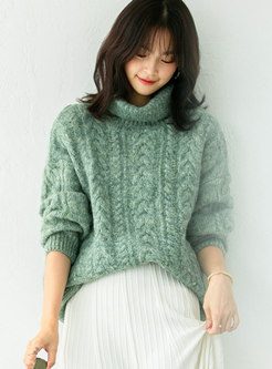 Turtleneck Pullover Loose Sweater