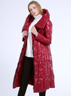 Hooded Straight Long Plus Size Down Coat