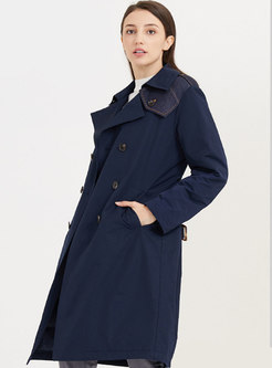 Lapel Double-breasted Straight Down Coat