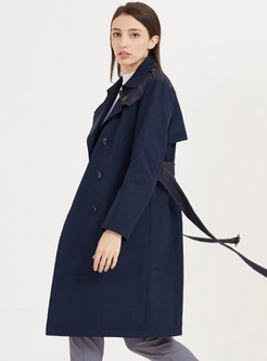 Lapel Double-breasted Straight Down Coat