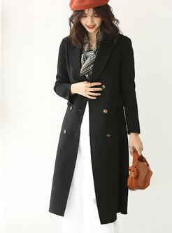 Lapel Double-breasted Wool Peacoat