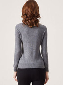 Mock Neck Pullover Slim Sweater