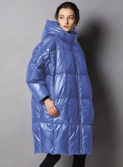 Hooded Cocoon S=Straight Long Puffer Coat