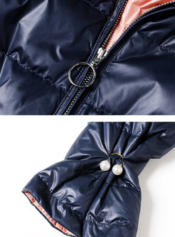Removable Hooded Drawstring Puffer Coat