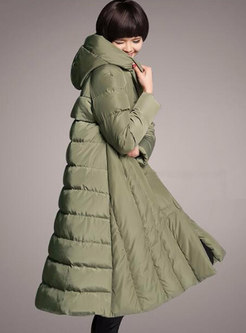 Plus Size Hooded Long Straight Down Coat
