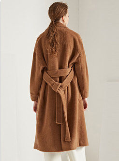 Cashmere Straight Knee-length Peacoat
