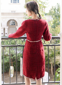 Red Plus Size Knee-length Cocktail Dress