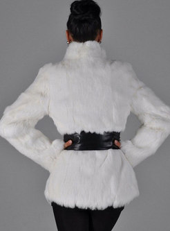 Mock Neck Short Plus Size Faux Fur Coat