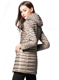 Hooded Mid-length Lightweight Puffer Coat