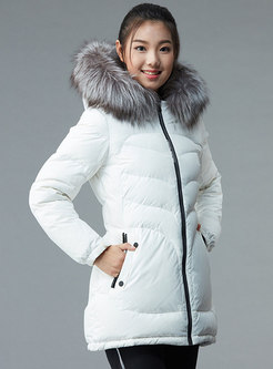 Faux Fur Hooded Slim Cotton Padded Coat