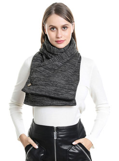 Solid Faux Cashmere Scarf With Pockets