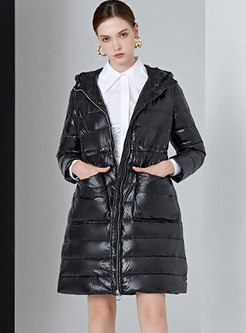 Hooded Lightweight Mid-length Puffer Coat