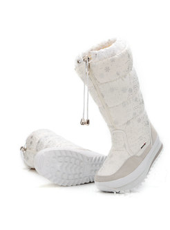 Waterproof Snowflake Platform Snow Boots