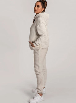 Hooded Pullover Casual Sweatshirt Pant Suits