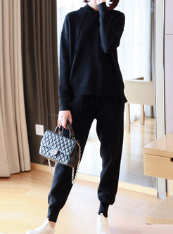 Casual Hooded Loose Sweater Pant Suits