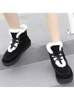 Rounded Toe Platform Non-slip Ankle Boots