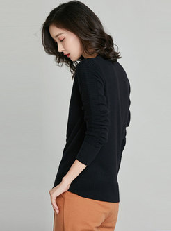 Crew Neck Ribbed Pullover Loose Sweater