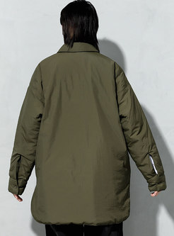 Plus Size Front Buttons Cotton Padded Coat