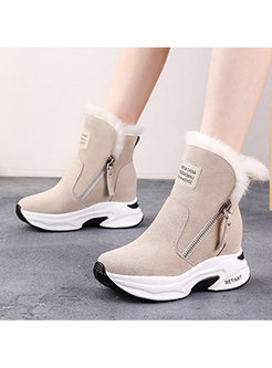 Casual Short Plush Platform Ankle Boots