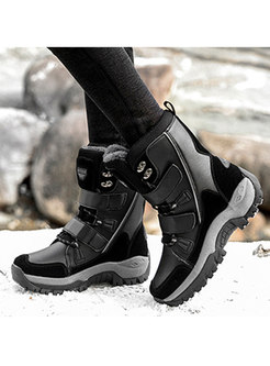 Short Plush Platform Outdoor Snow Boots