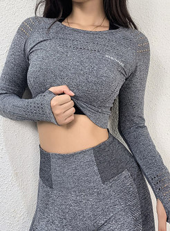 Long Sleeve Tight Quick-drying Cropped Top