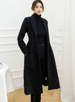Belted A Line Mid-length Overcoat