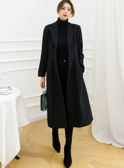 Belted A Line Mid-length Overcoat