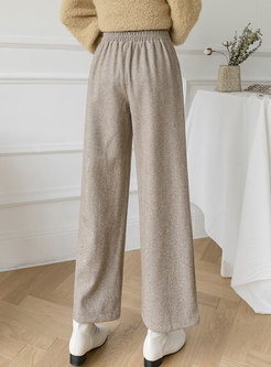 Solid Brief High Waisted Wide Leg Pants