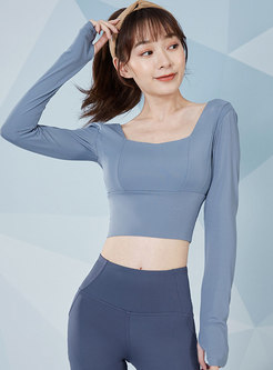 Square Neck Tight Fitness Cropped Top