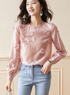 Tops | Blouses | Sweet Loose Lantern Sleeve Stand Collar Blouse With Camis