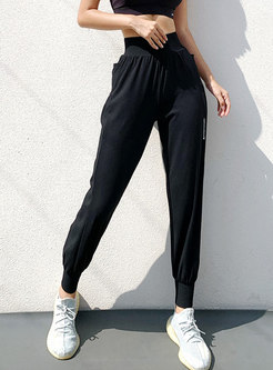 Solid High Waisted Quick-drying Fitness Pants