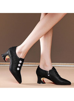 Pointed Toe Block Heel Spring/Fall Shoes