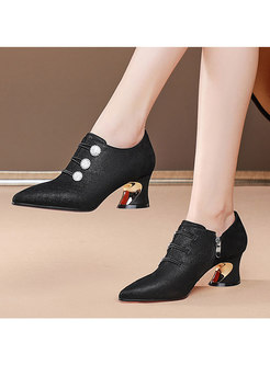 Pointed Toe Block Heel Spring/Fall Shoes