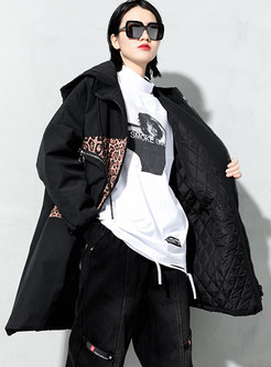 Hooded Straight Cotton Padded Plus Size Coat