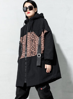 Hooded Straight Cotton Padded Plus Size Coat