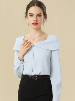 Off-the-shoulder Pullover Chiffon Blouse