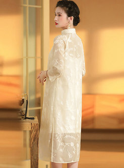 Mandarin Collar Shift Improved Cheongsam Dress