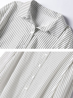 Long Sleeve Stripe Single-breasted Shirt