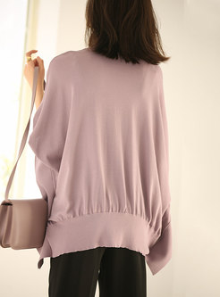 Plus Size Batwing Sleeve Pullover T-shirt