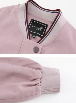 Casual Letter Embroidered Drawcord Jacket