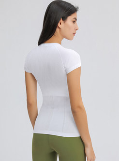 Short Sleeve Pullover Tight Fitness T-shirt