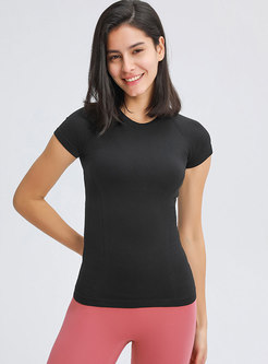Short Sleeve Pullover Tight Fitness T-shirt