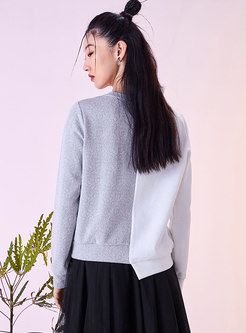 Casual Asymmetric Print Pullover Sweatshirt