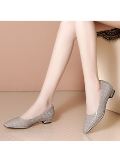 Square Toe Print Low-fronted Loafers