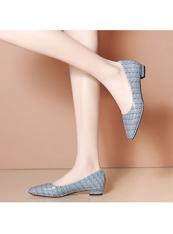Square Toe Print Low-fronted Loafers