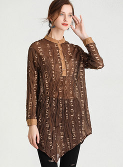 Plus Size Letter Print Pullover Tunic