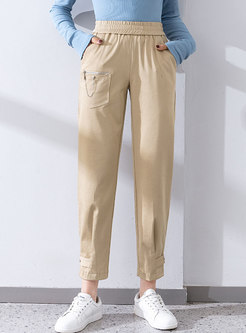 Casual High Waisted Ankle-tied Harem Pants