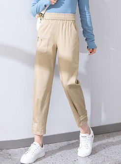 Casual High Waisted Ankle-tied Harem Pants